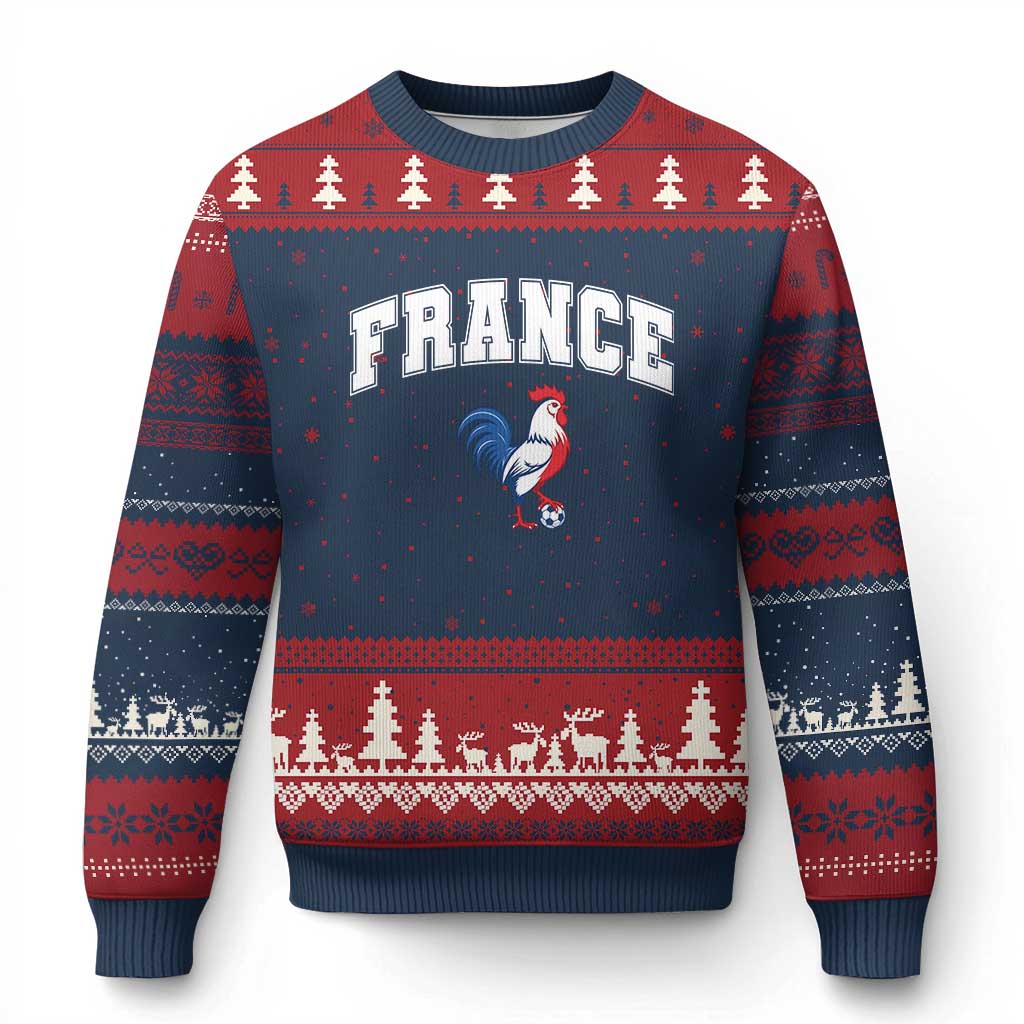 France Flag Gallic Rooster French National Pride Ugly Christmas Sweater
