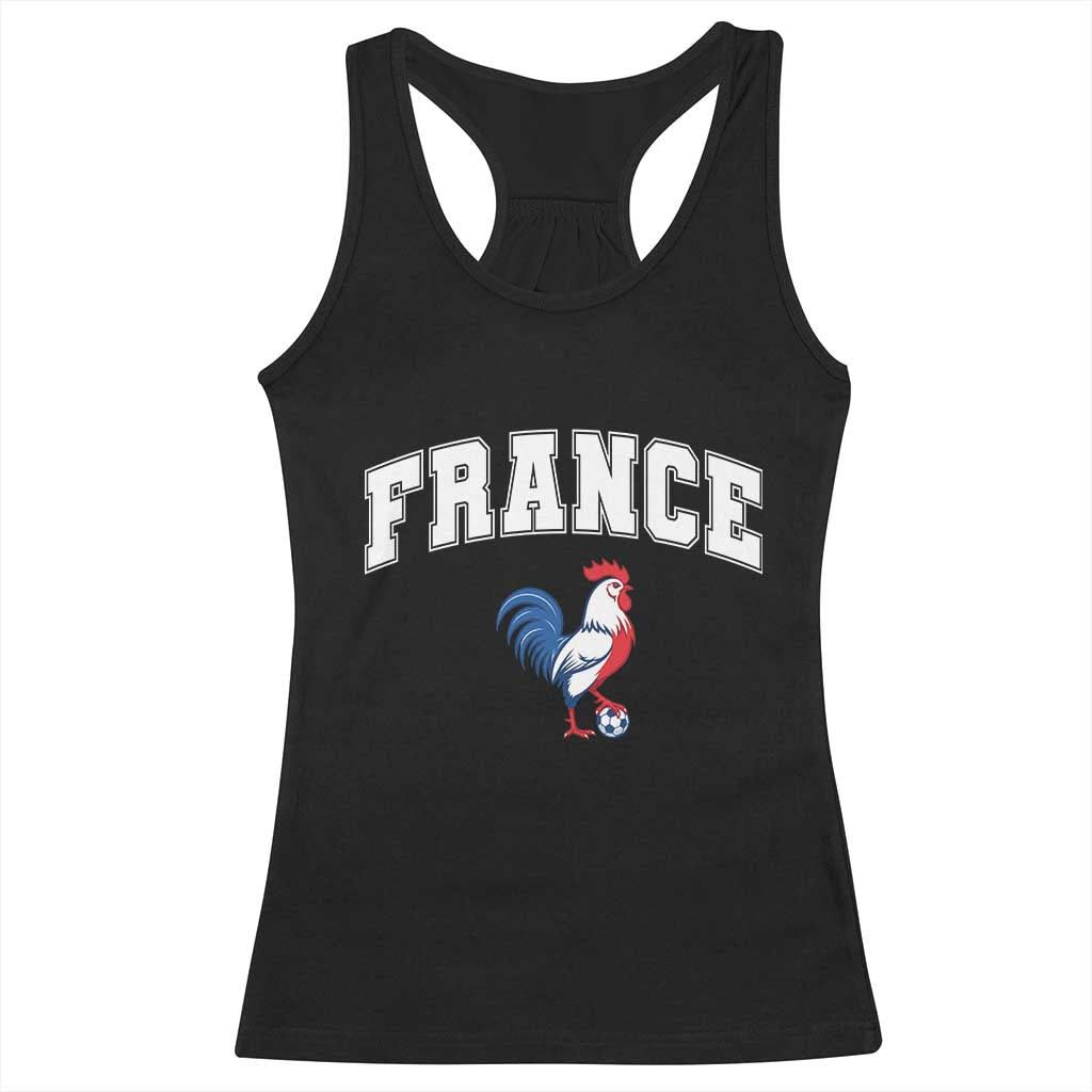 France Flag Gallic Rooster French National Pride Racerback Tank Top