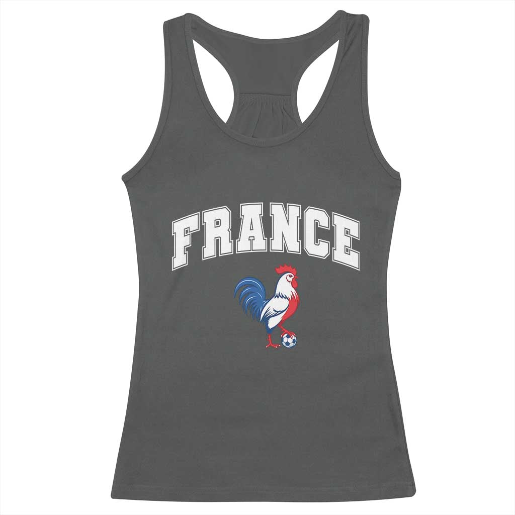 France Flag Gallic Rooster French National Pride Racerback Tank Top