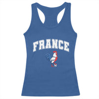 France Flag Gallic Rooster French National Pride Racerback Tank Top