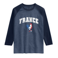 France Flag Gallic Rooster French National Pride Raglan Shirt