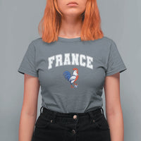 France Flag Gallic Rooster French National Pride T Shirt For Women