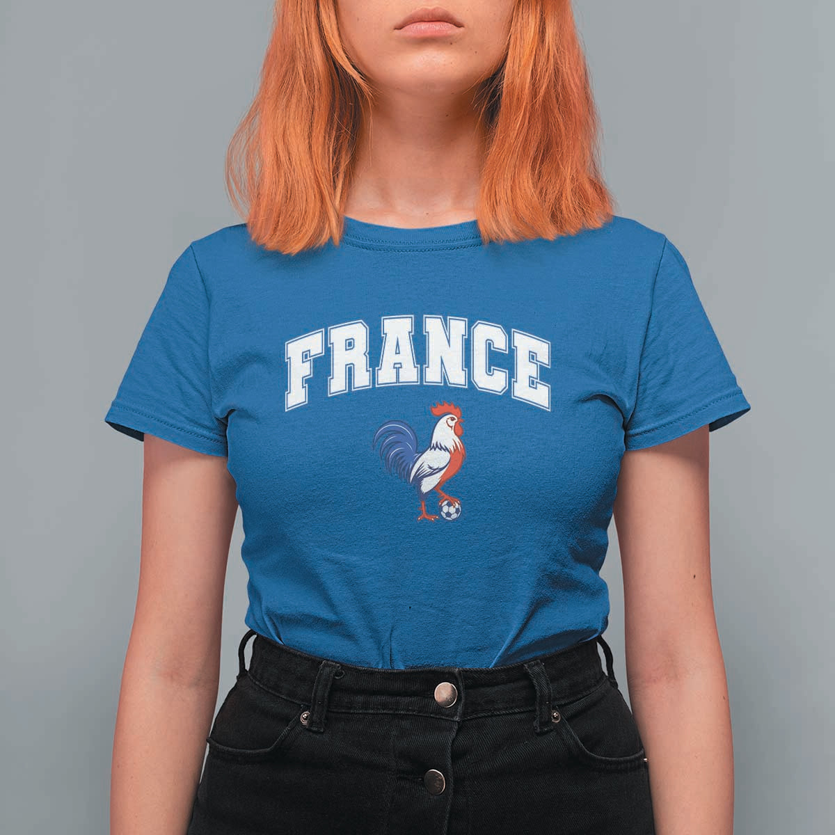 France Flag Gallic Rooster French National Pride T Shirt For Women
