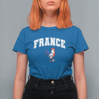 France Flag Gallic Rooster French National Pride T Shirt For Women