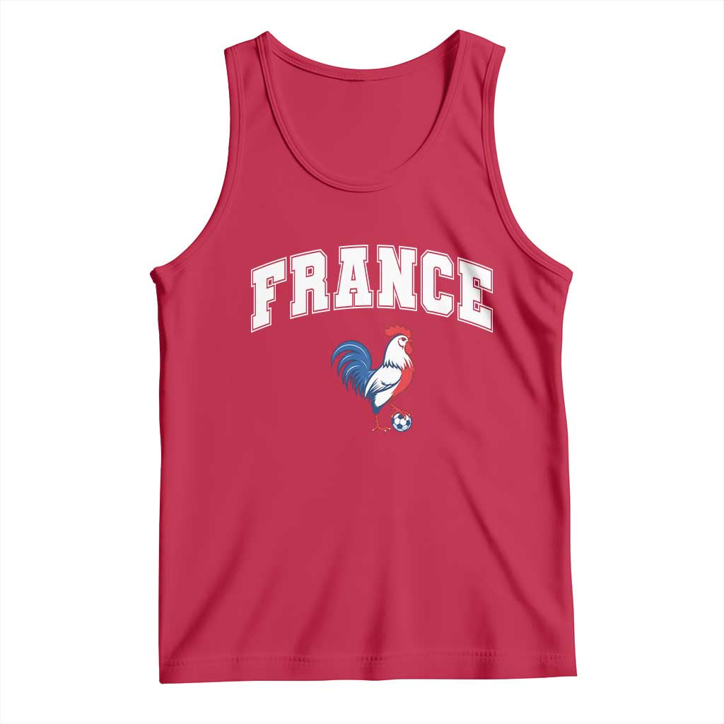 France Flag Gallic Rooster French National Pride Tank Top