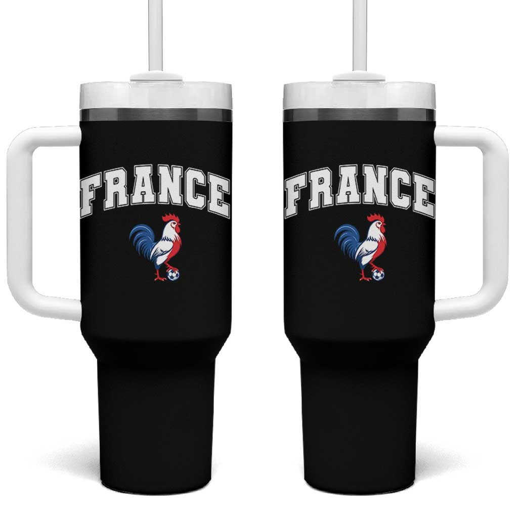 France Flag Gallic Rooster French National Pride Tumbler With Handle