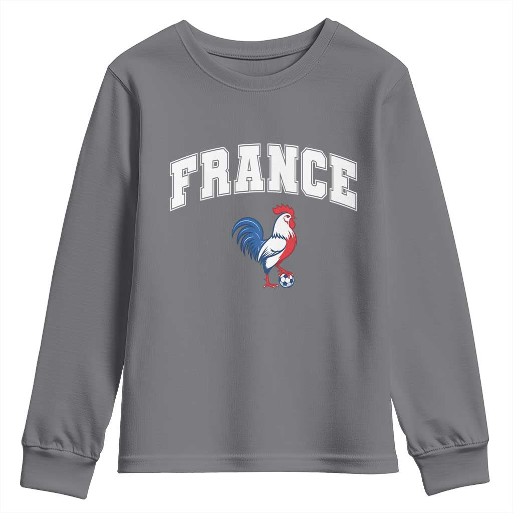 France Flag Gallic Rooster French National Pride Youth Sweatshirt