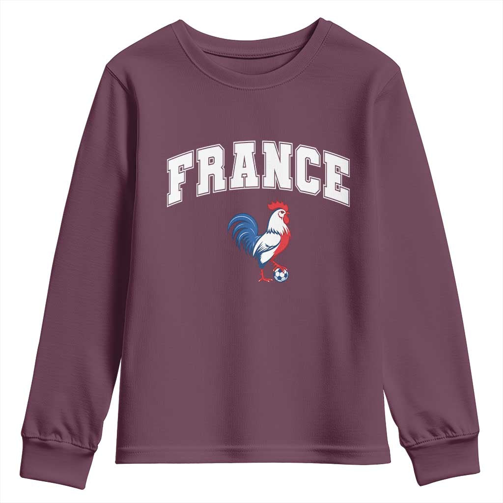 France Flag Gallic Rooster French National Pride Youth Sweatshirt
