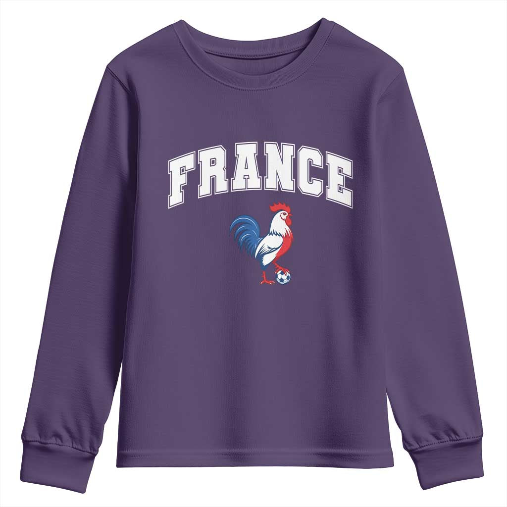 France Flag Gallic Rooster French National Pride Youth Sweatshirt