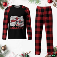 England Soccer Fan English Flag Plaid Pajama Set