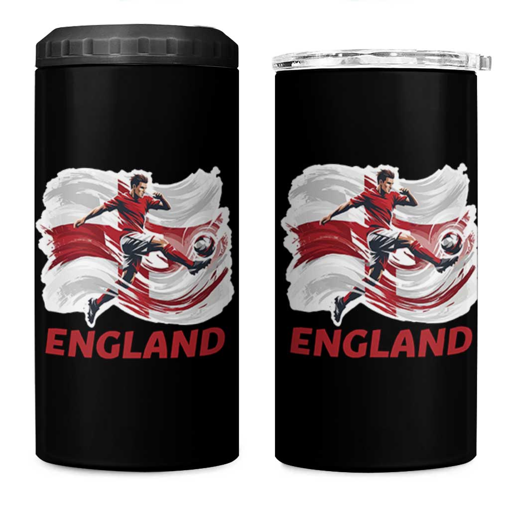 England Soccer Fan English Flag 4 in 1 Can Cooler Tumbler