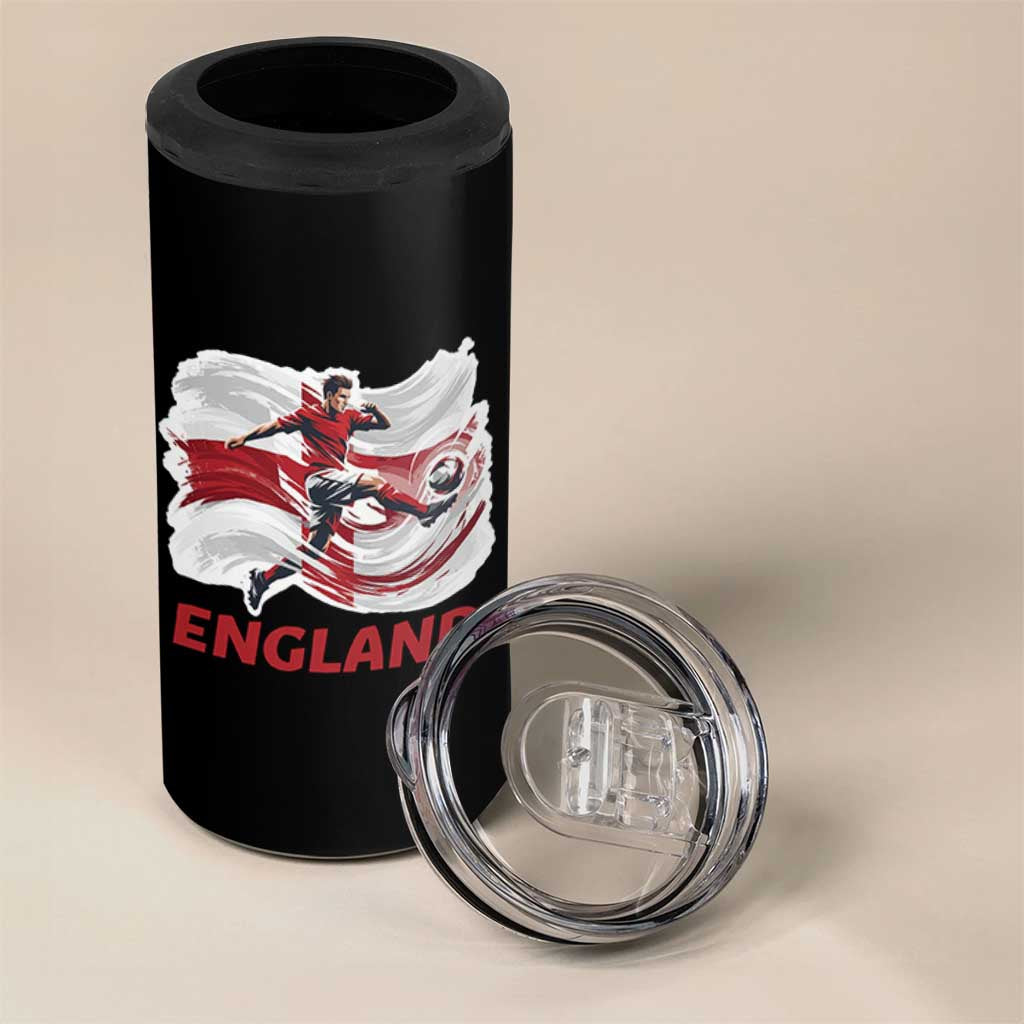 England Soccer Fan English Flag 4 in 1 Can Cooler Tumbler