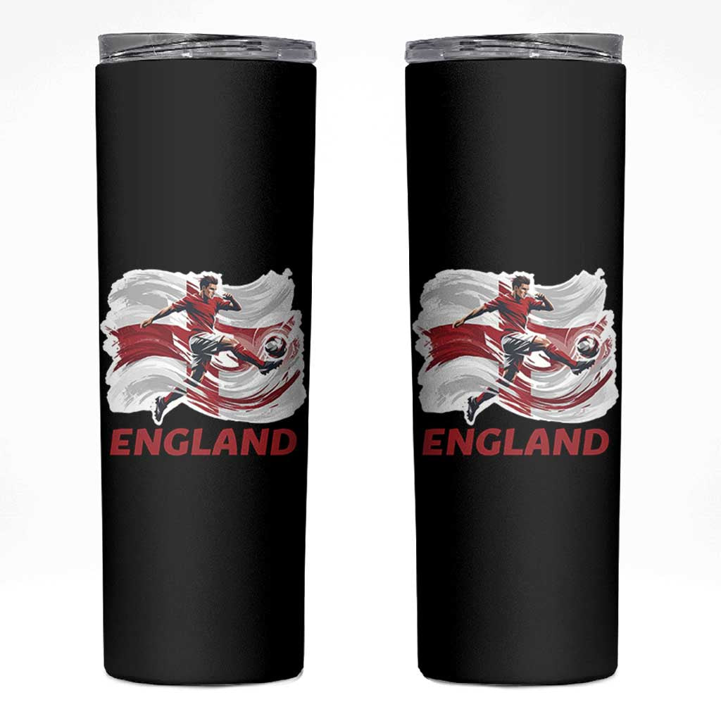 England Soccer Fan English Flag Skinny Tumbler