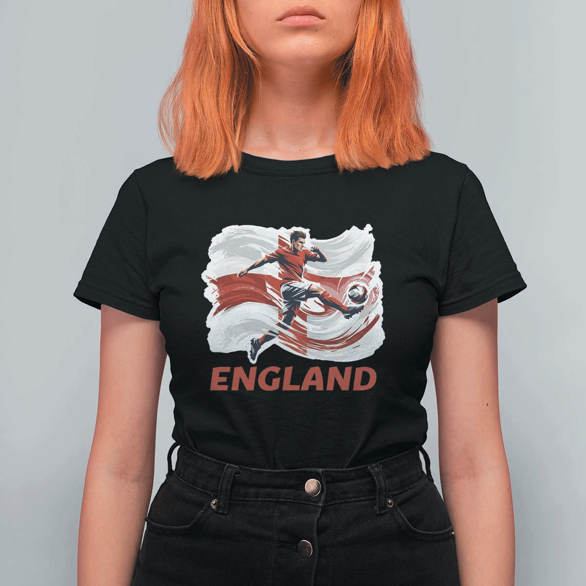 England Soccer Fan English Flag T Shirt For Women