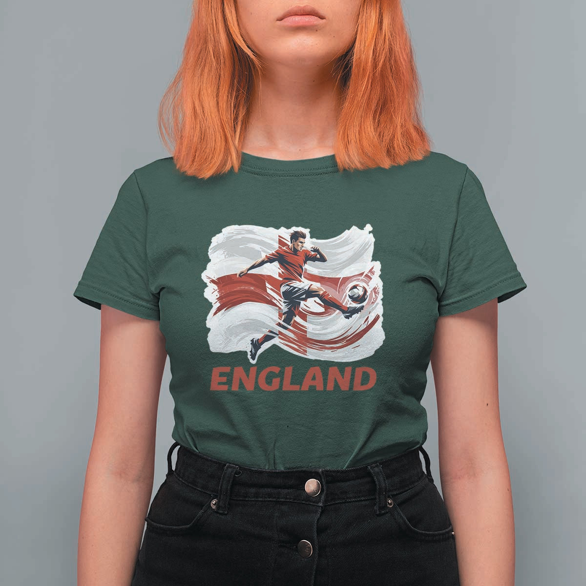 England Soccer Fan English Flag T Shirt For Women