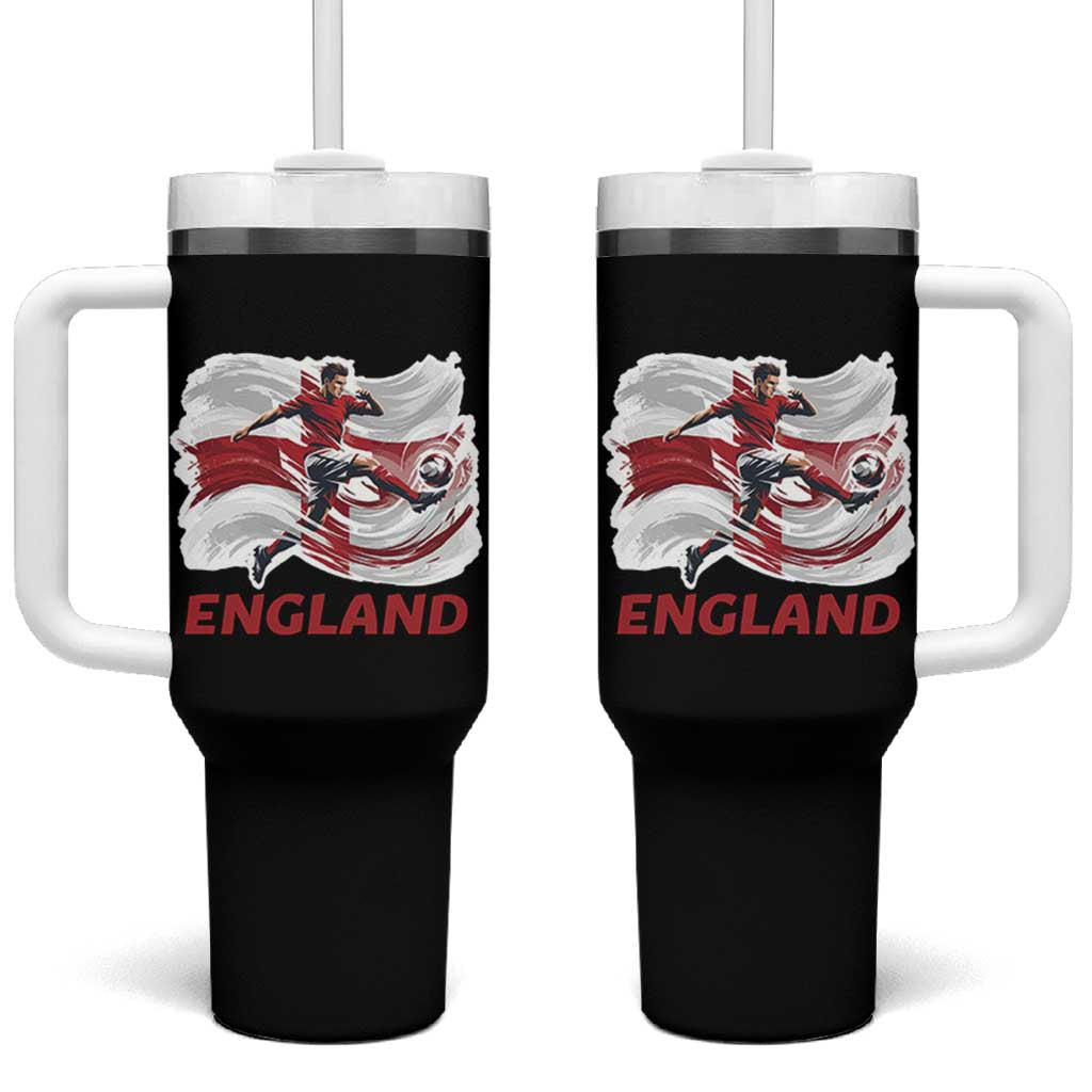 England Soccer Fan English Flag Tumbler With Handle