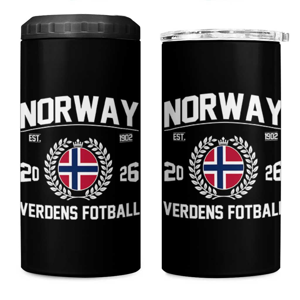 Norway Soccer Football Fan 2026 Norwegian Flag 4 in 1 Can Cooler Tumbler