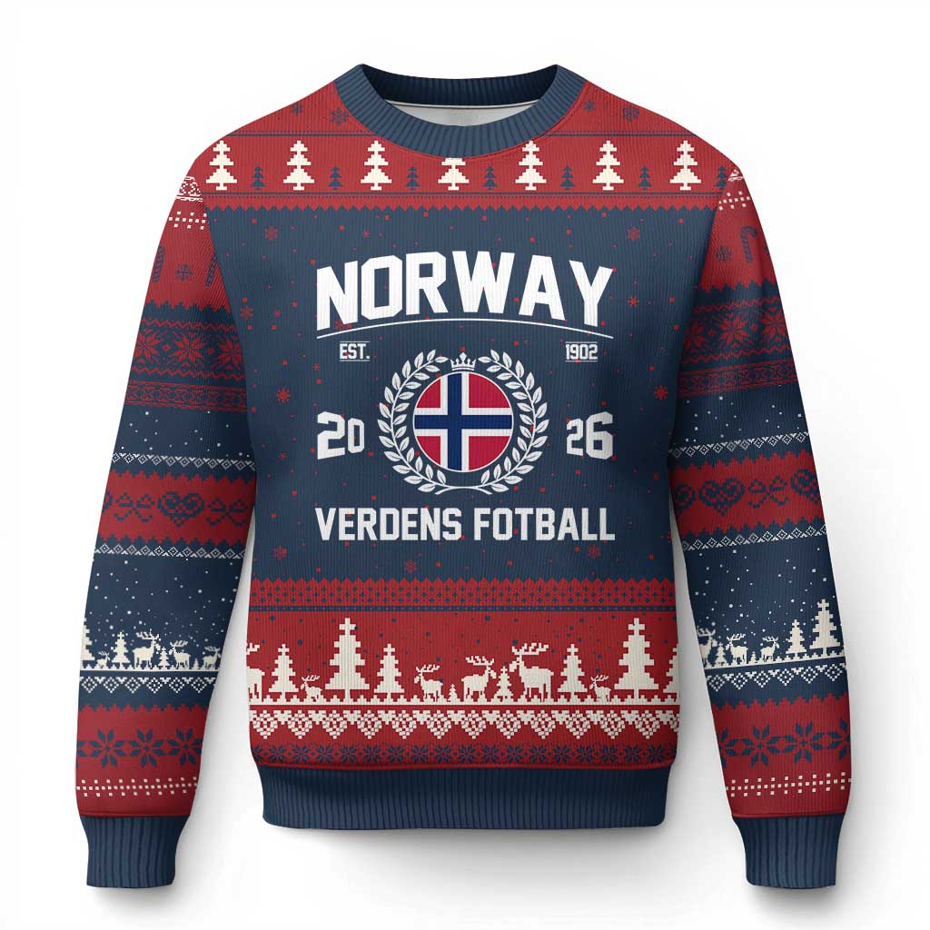 Norway Soccer Football Fan 2026 Norwegian Flag Ugly Christmas Sweater