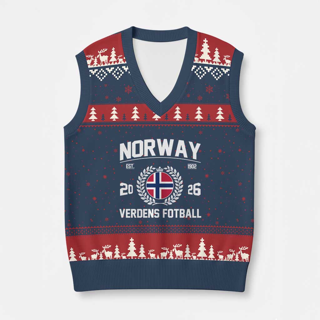 Norway Soccer Football Fan 2026 Norwegian Flag V-Neck Knit Sweater Vest