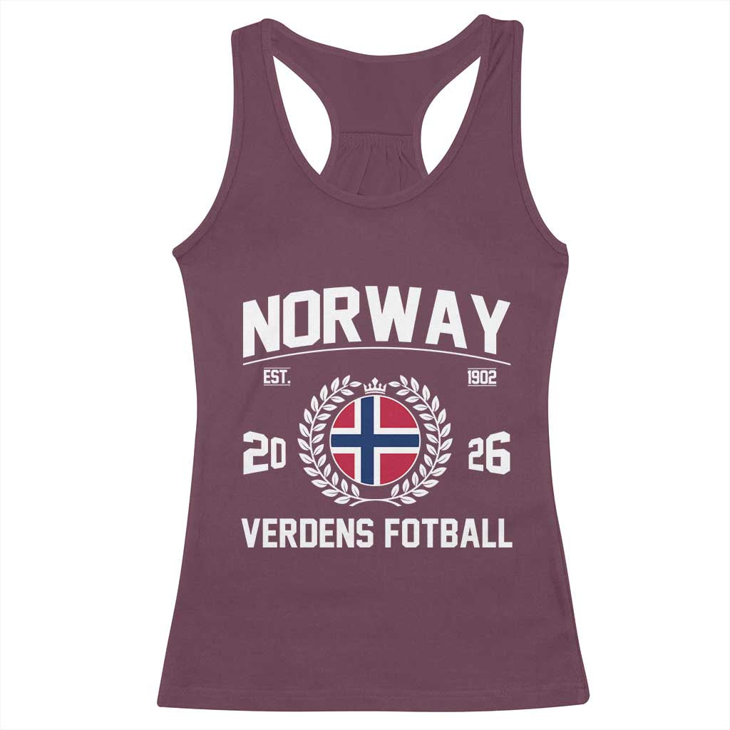 Norway Soccer Football Fan 2026 Norwegian Flag Racerback Tank Top