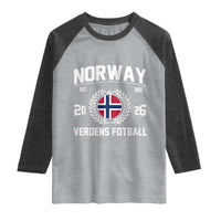 Norway Soccer Football Fan 2026 Norwegian Flag Raglan Shirt