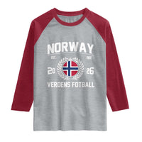 Norway Soccer Football Fan 2026 Norwegian Flag Raglan Shirt