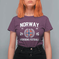 Norway Soccer Football Fan 2026 Norwegian Flag T Shirt For Women