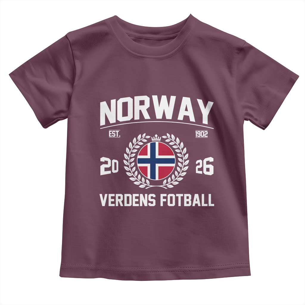 Norway Soccer Football Fan 2026 Norwegian Flag Toddler T Shirt