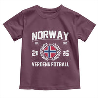 Norway Soccer Football Fan 2026 Norwegian Flag Toddler T Shirt