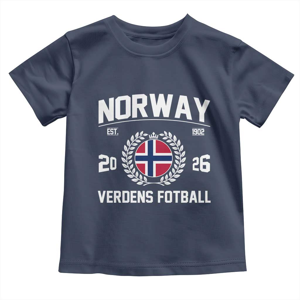 Norway Soccer Football Fan 2026 Norwegian Flag Toddler T Shirt