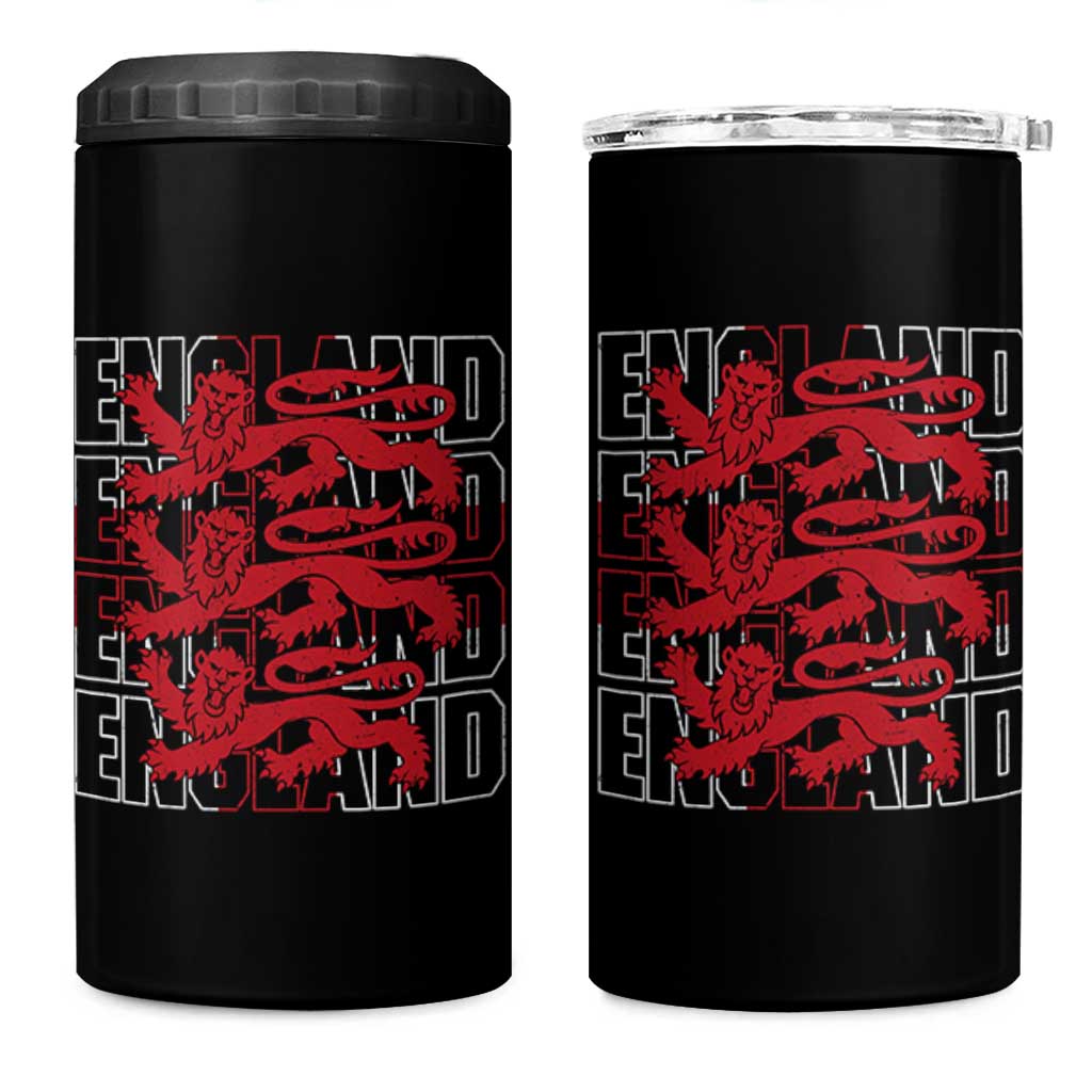 England Flag Lion Symbol English Pride 4 in 1 Can Cooler Tumbler