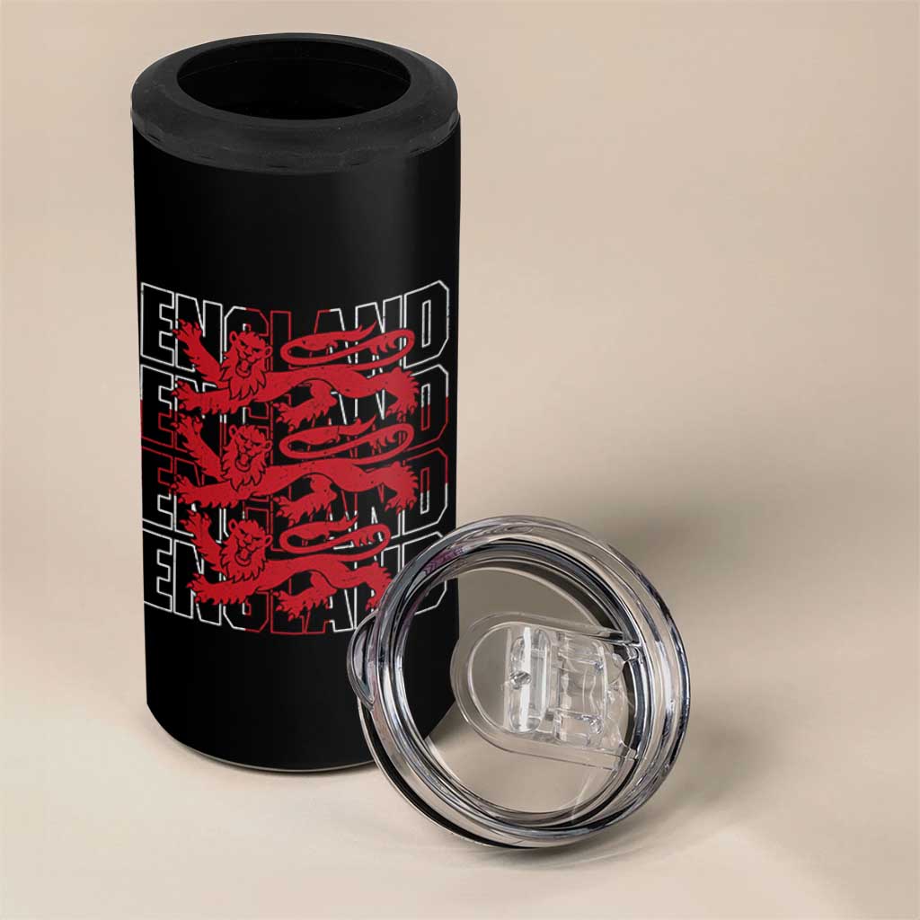 England Flag Lion Symbol English Pride 4 in 1 Can Cooler Tumbler
