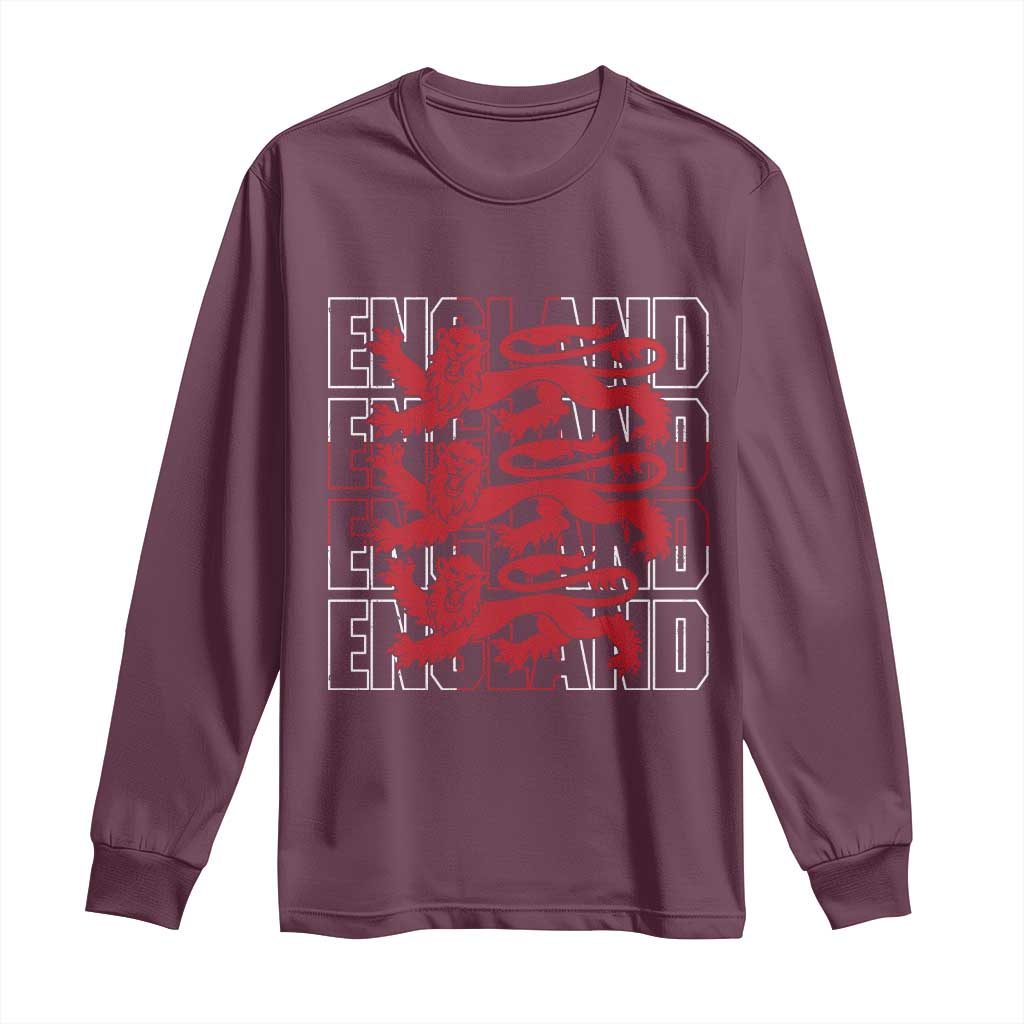England Flag Lion Symbol English Pride Long Sleeve Shirt