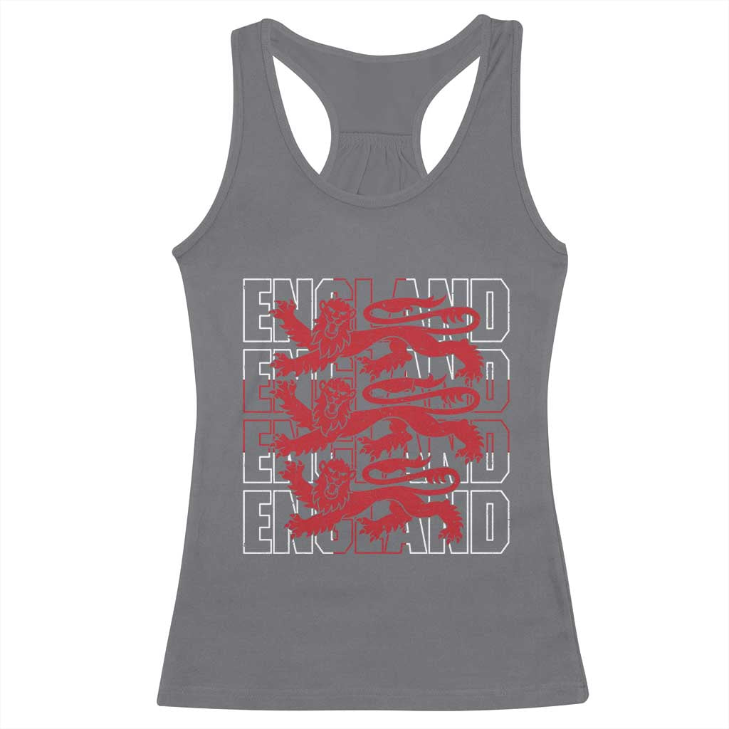 England Flag Lion Symbol English Pride Racerback Tank Top