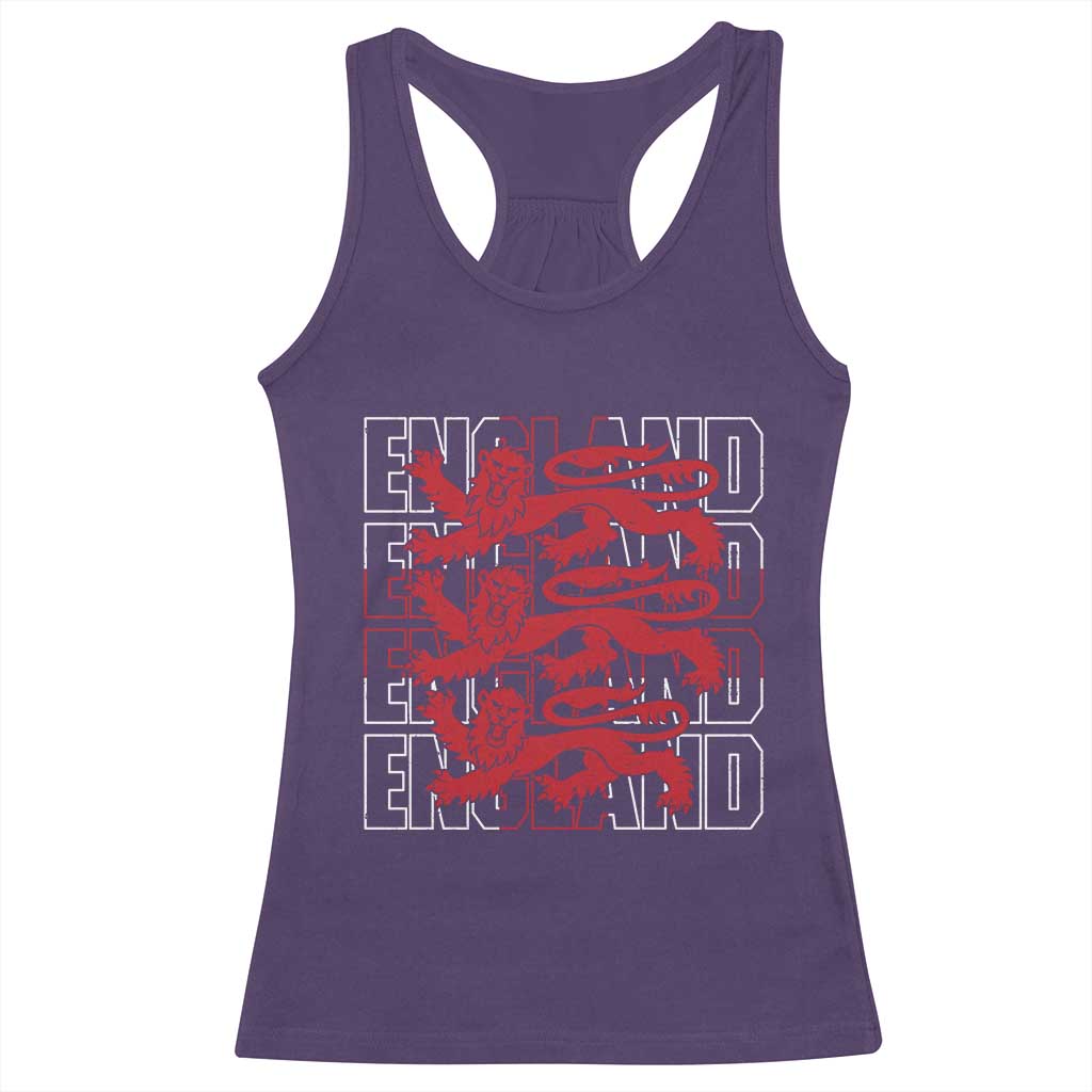 England Flag Lion Symbol English Pride Racerback Tank Top
