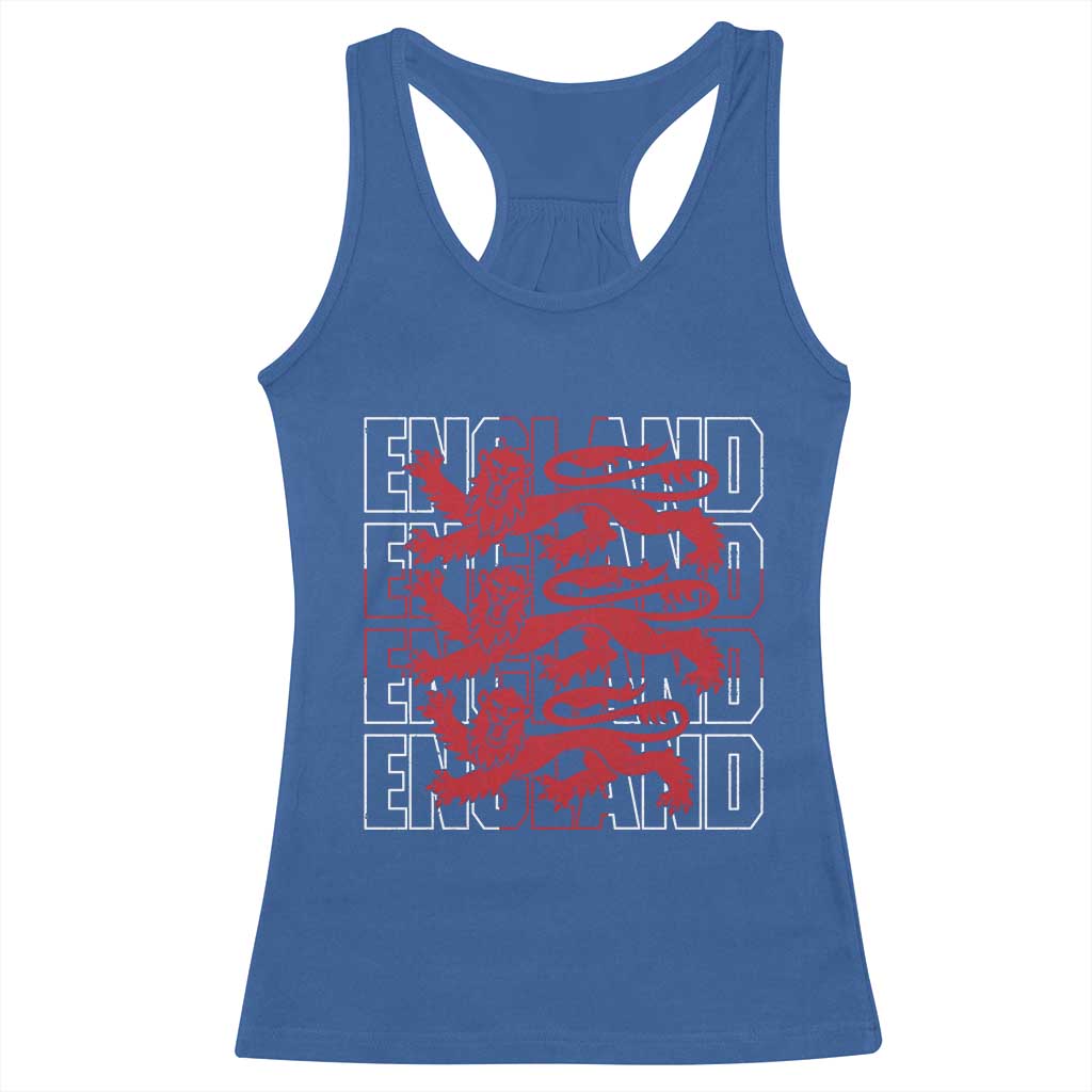 England Flag Lion Symbol English Pride Racerback Tank Top