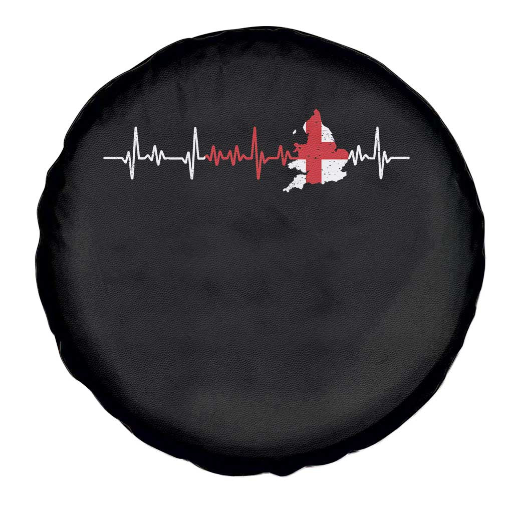 England Heartbeat EKG English Flag Map Spare Tire Cover
