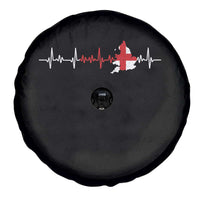 England Heartbeat EKG English Flag Map Spare Tire Cover