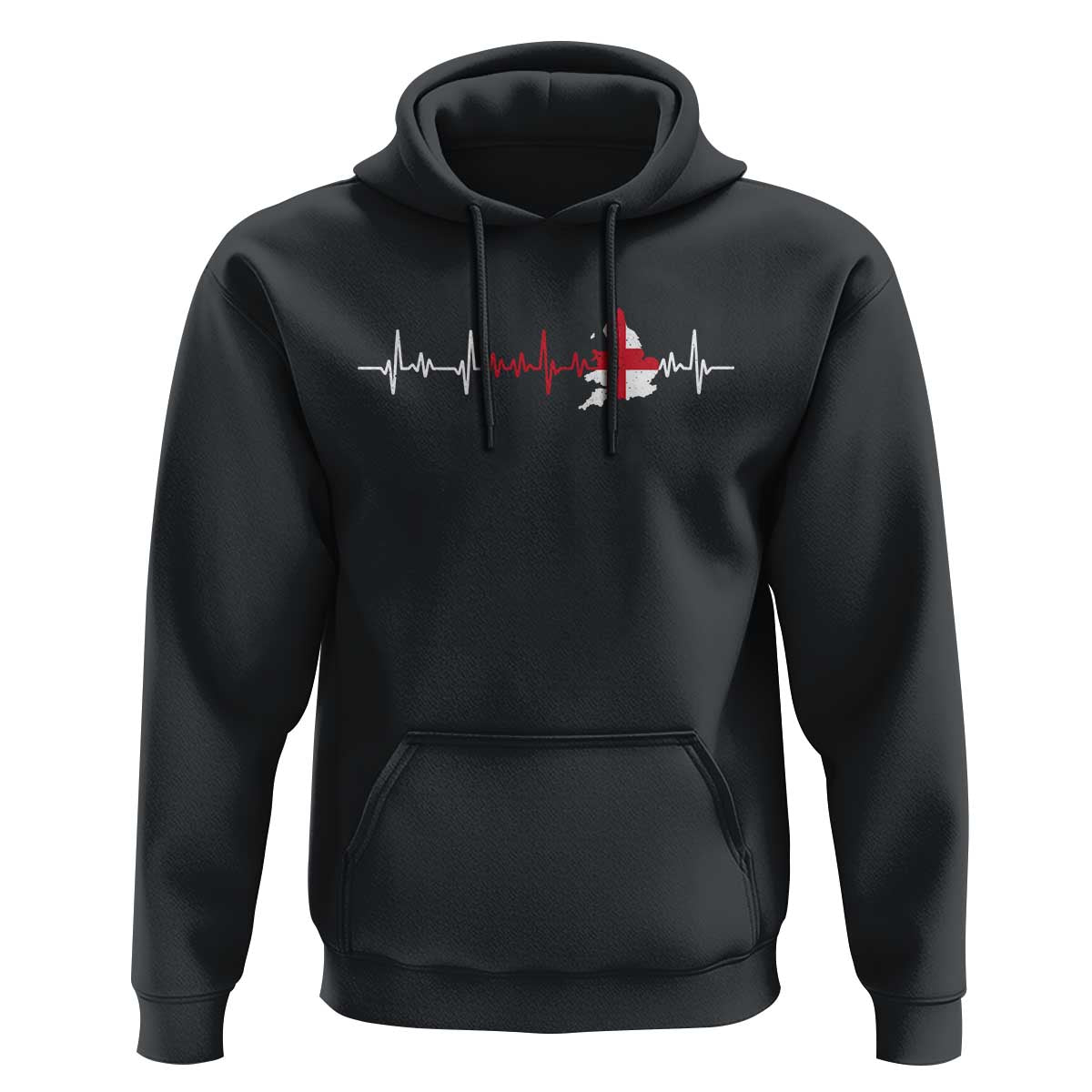 England Heartbeat EKG English Flag Map Hoodie