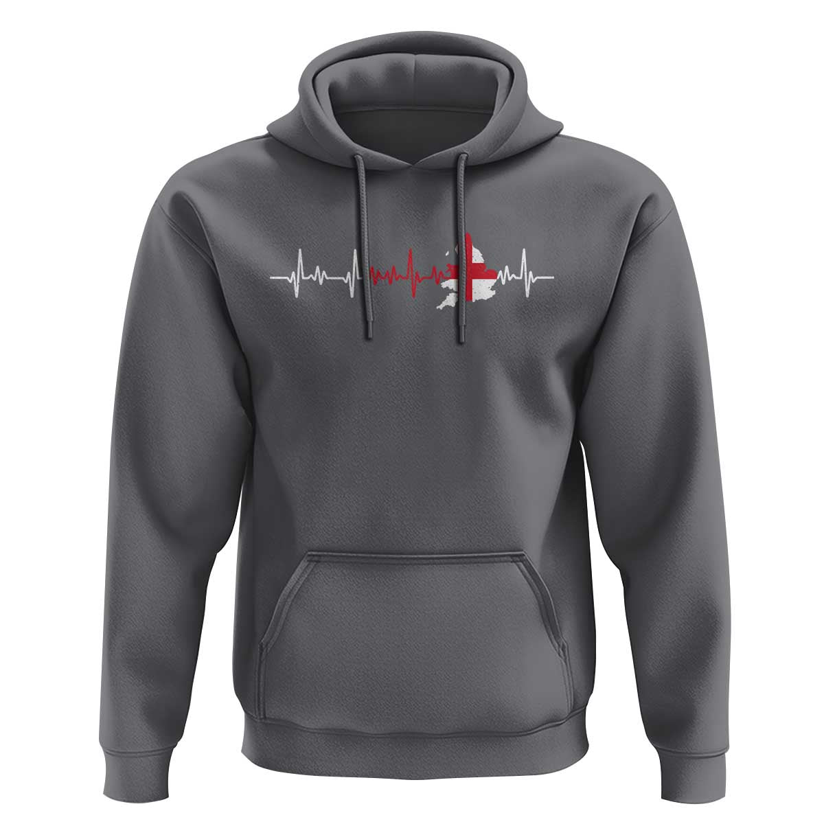 England Heartbeat EKG English Flag Map Hoodie