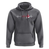 England Heartbeat EKG English Flag Map Hoodie
