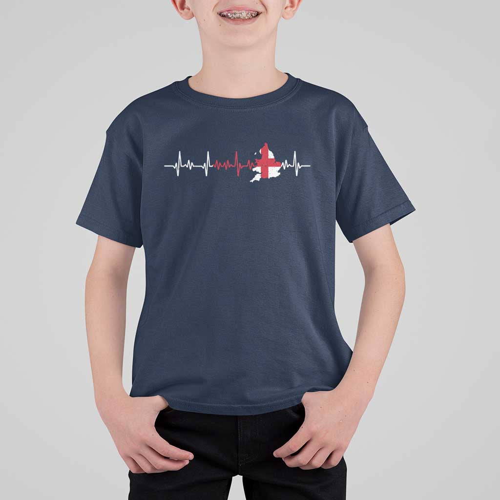 England Heartbeat EKG English Flag Map T Shirt For Kid