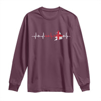 England Heartbeat EKG English Flag Map Long Sleeve Shirt