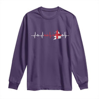 England Heartbeat EKG English Flag Map Long Sleeve Shirt