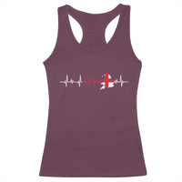 England Heartbeat EKG English Flag Map Racerback Tank Top