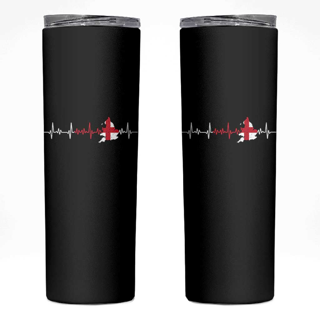 England Heartbeat EKG English Flag Map Skinny Tumbler