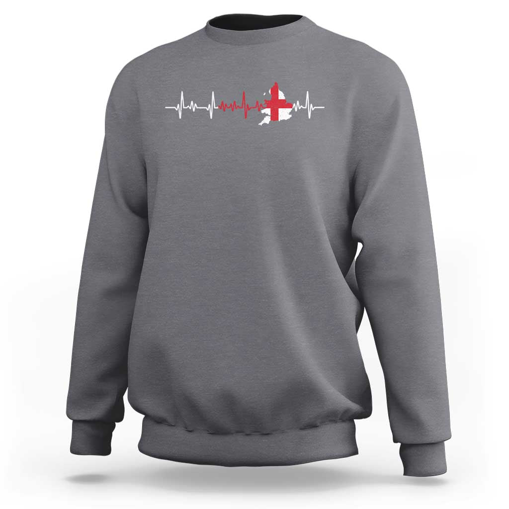 England Heartbeat EKG English Flag Map Sweatshirt