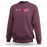England Heartbeat EKG English Flag Map Sweatshirt