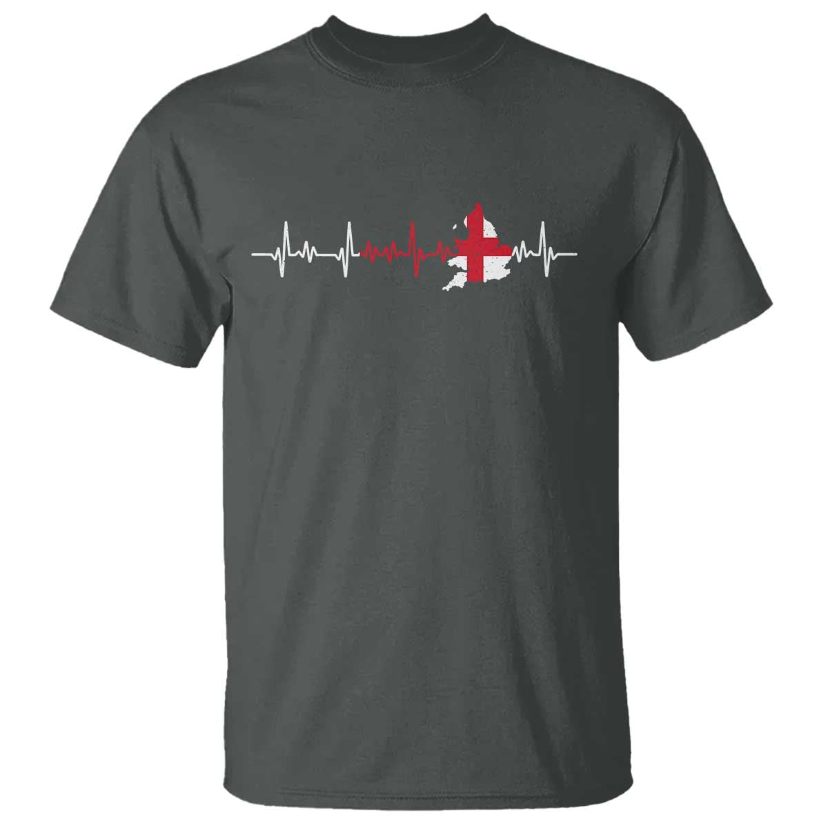 England Heartbeat EKG English Flag Map T Shirt