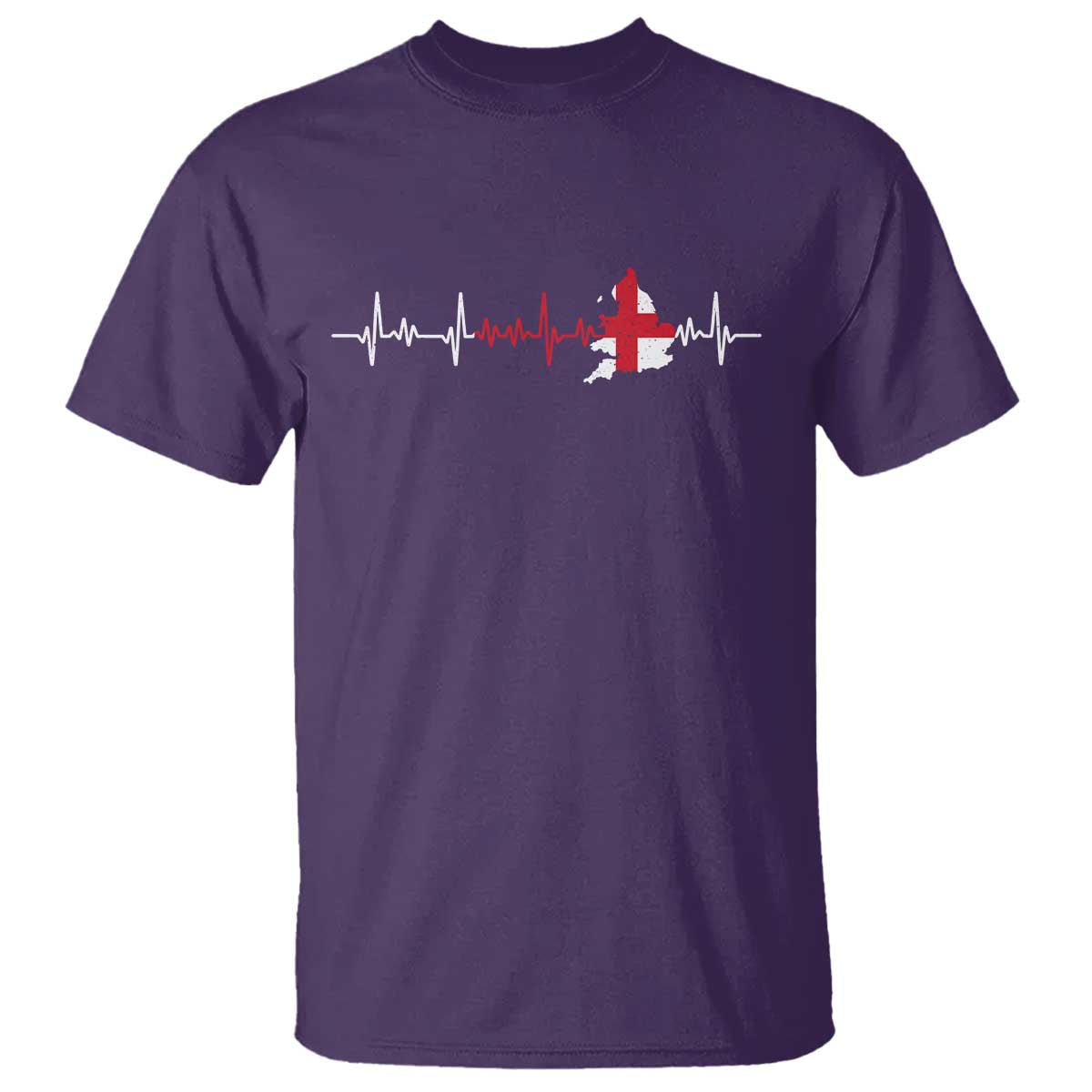 England Heartbeat EKG English Flag Map T Shirt